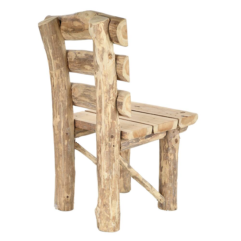 Rustic wooden log chair