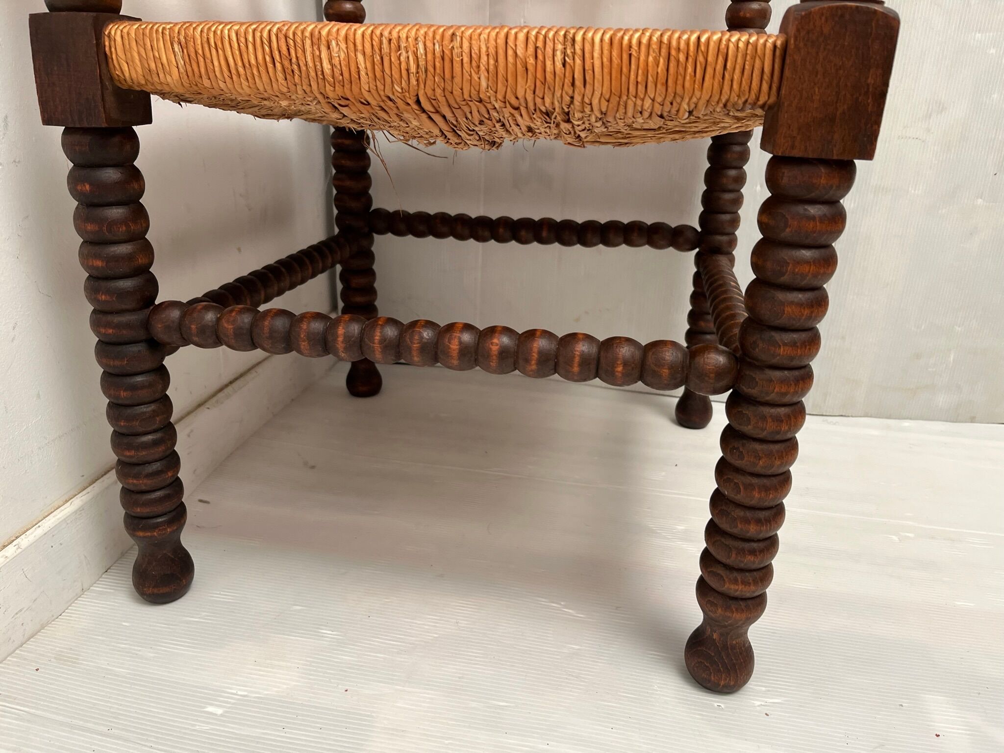 Corner chair wood turned vintage, 50-60s