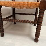 Chaise d'angle bois tourné vintage années 50-60
