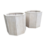 Pair of planters in travertine