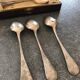 Series of 12 teaspoons in silver metal