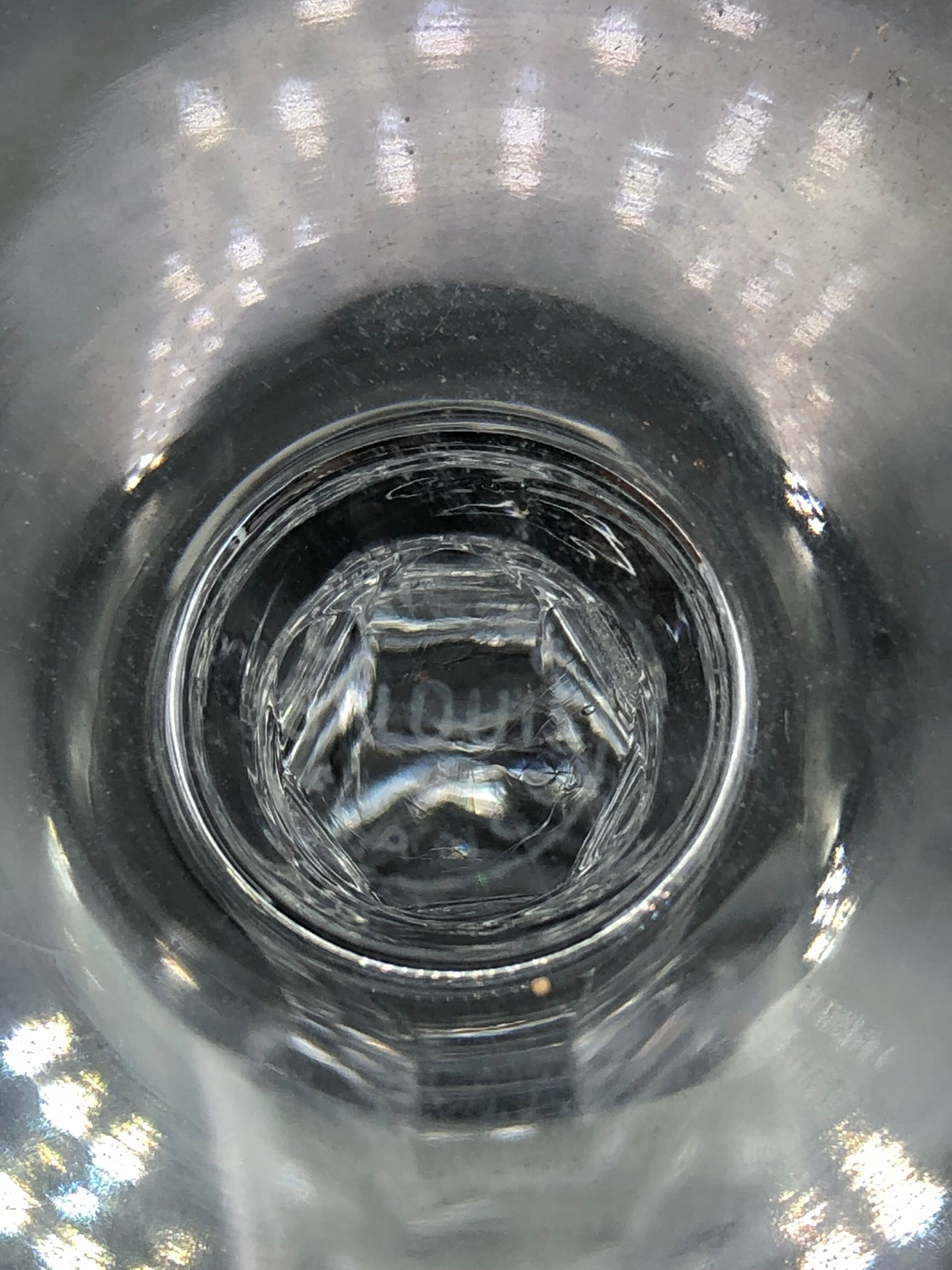 5 glasses of champagne in Saint Louis crystal signed Ardèche model