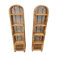 Pair of wicker rattan bookcases