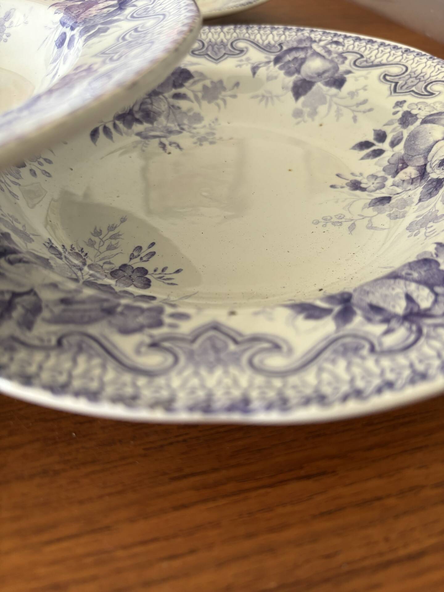 Lot de 6 assiettes creuse Creil & Montereau Bouquets • Faïence ancienn