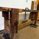 Old vintage wooden workbench