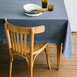 Salt blue washed linen tablecloth