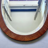 Art Deco beveled oval mirror