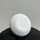 Artisanal terracotta vase painted white with double handles H:16 D:20