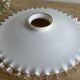 Vintage white serrated opaline pendant light