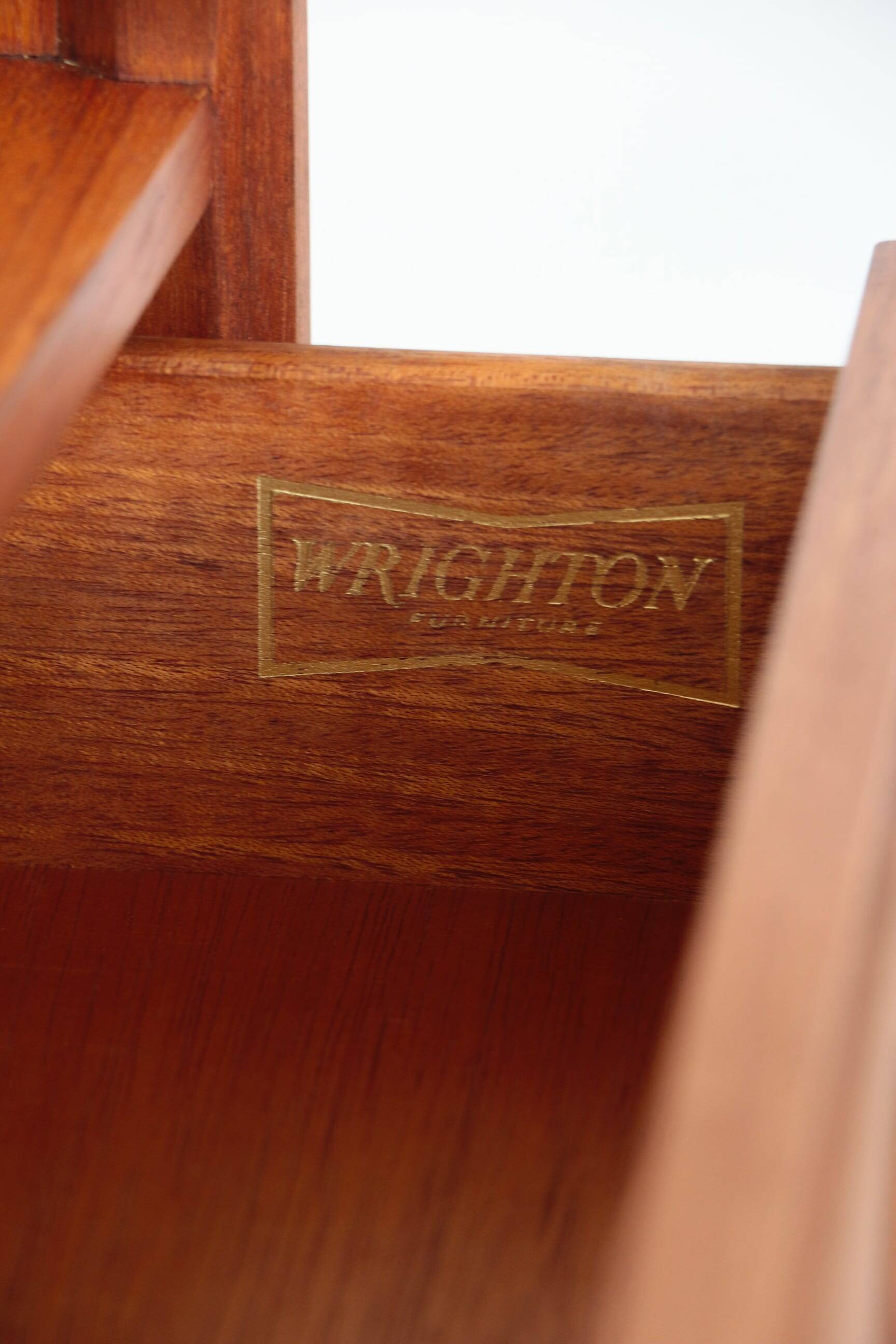 Wrighton Teak Dressing Table - Vintage 1960s - Hexagonal Base