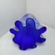 Large blue handkerchief vase Murano Venini glass 1960