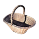 Old and very large flared wicker basket braided vintage for racing market etc ...  from 52 x 45 x 39 cm