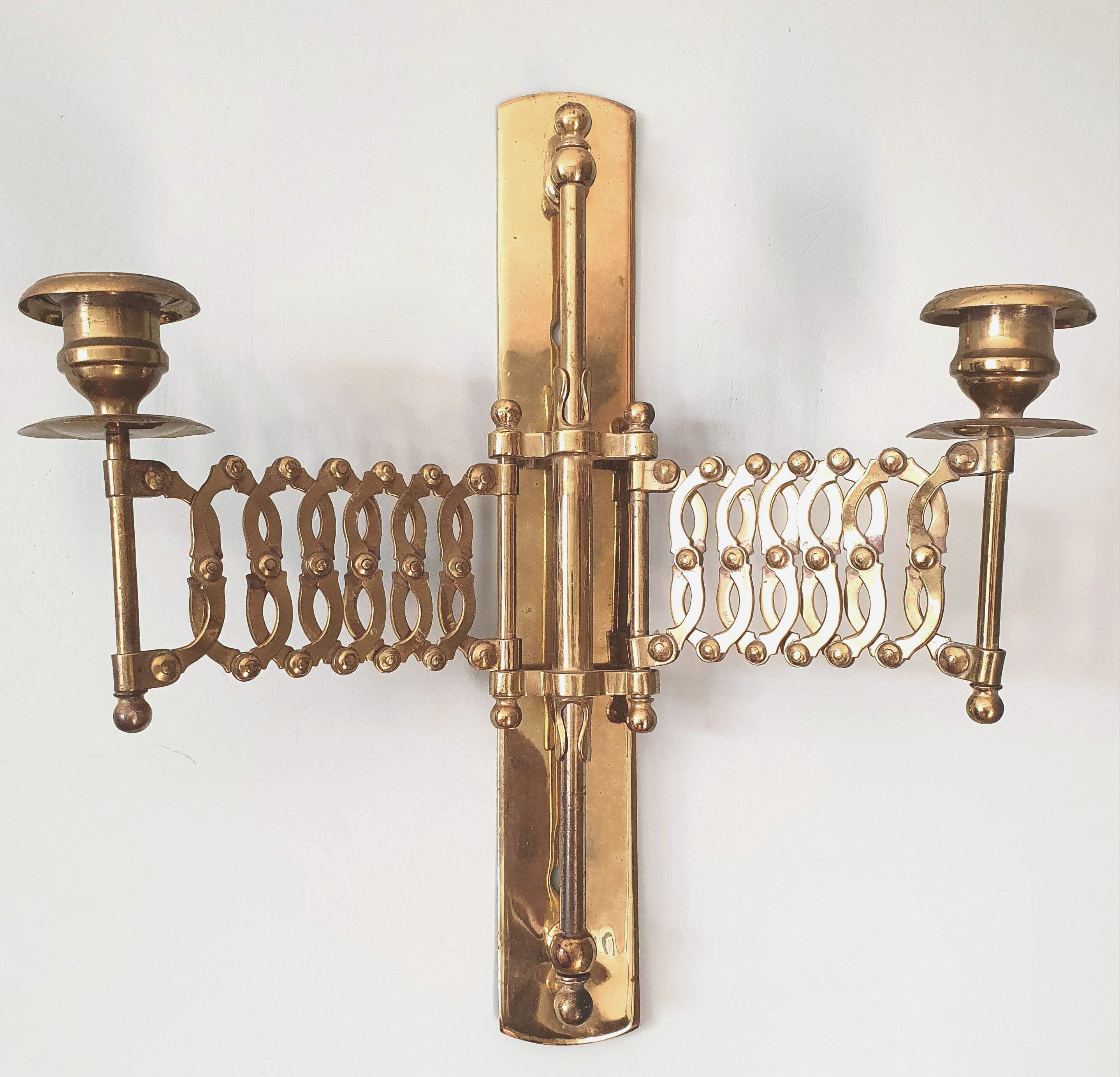 Brass candle holder wall lamp