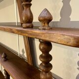 Turned wood bar wall shelf