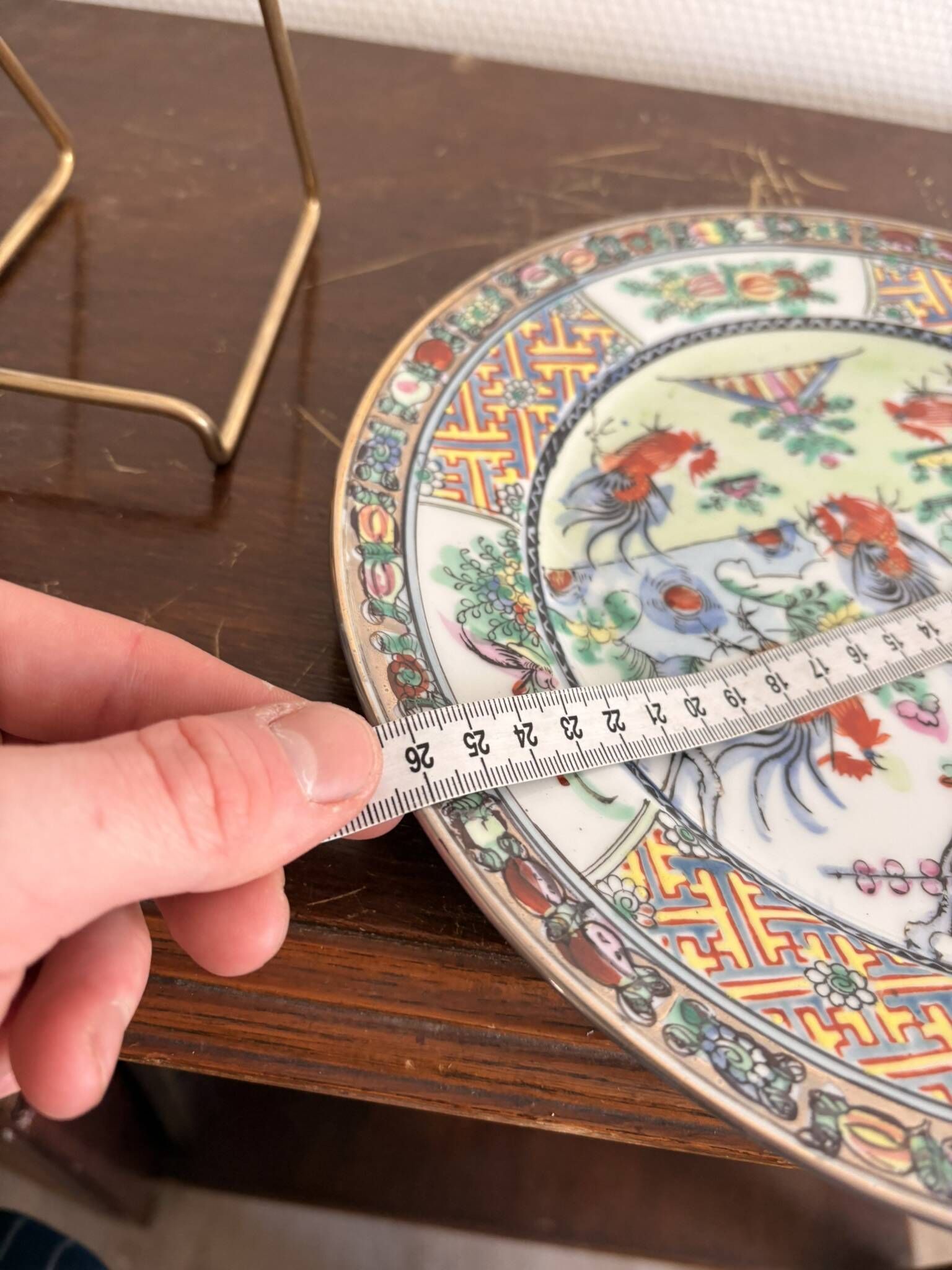 Old Plate Porcelain Canton Decor Cos Rose Family