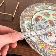 Old Plate Porcelain Canton Decor Cos Rose Family