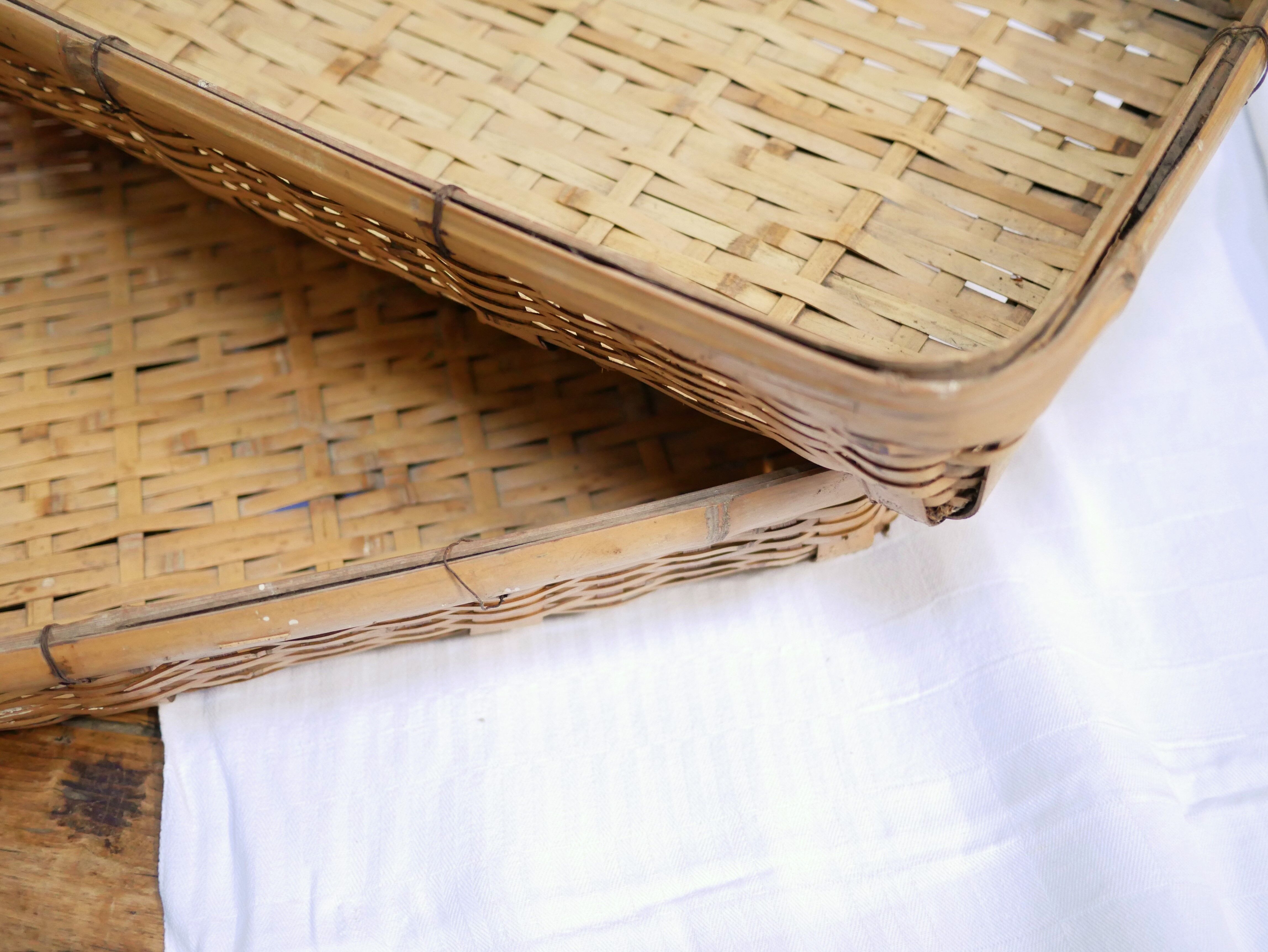 Vintage rattan basket