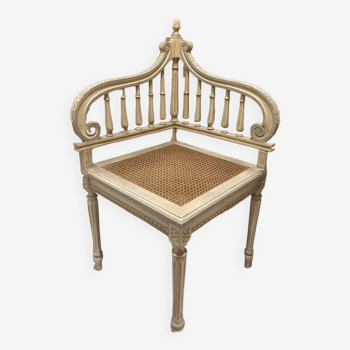 Louis XVI style wooden corner armchair