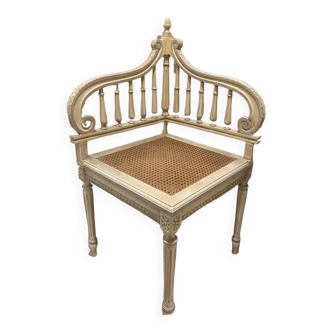 Louis XVI style wooden corner armchair