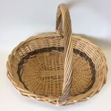 Wicker basket with one handle