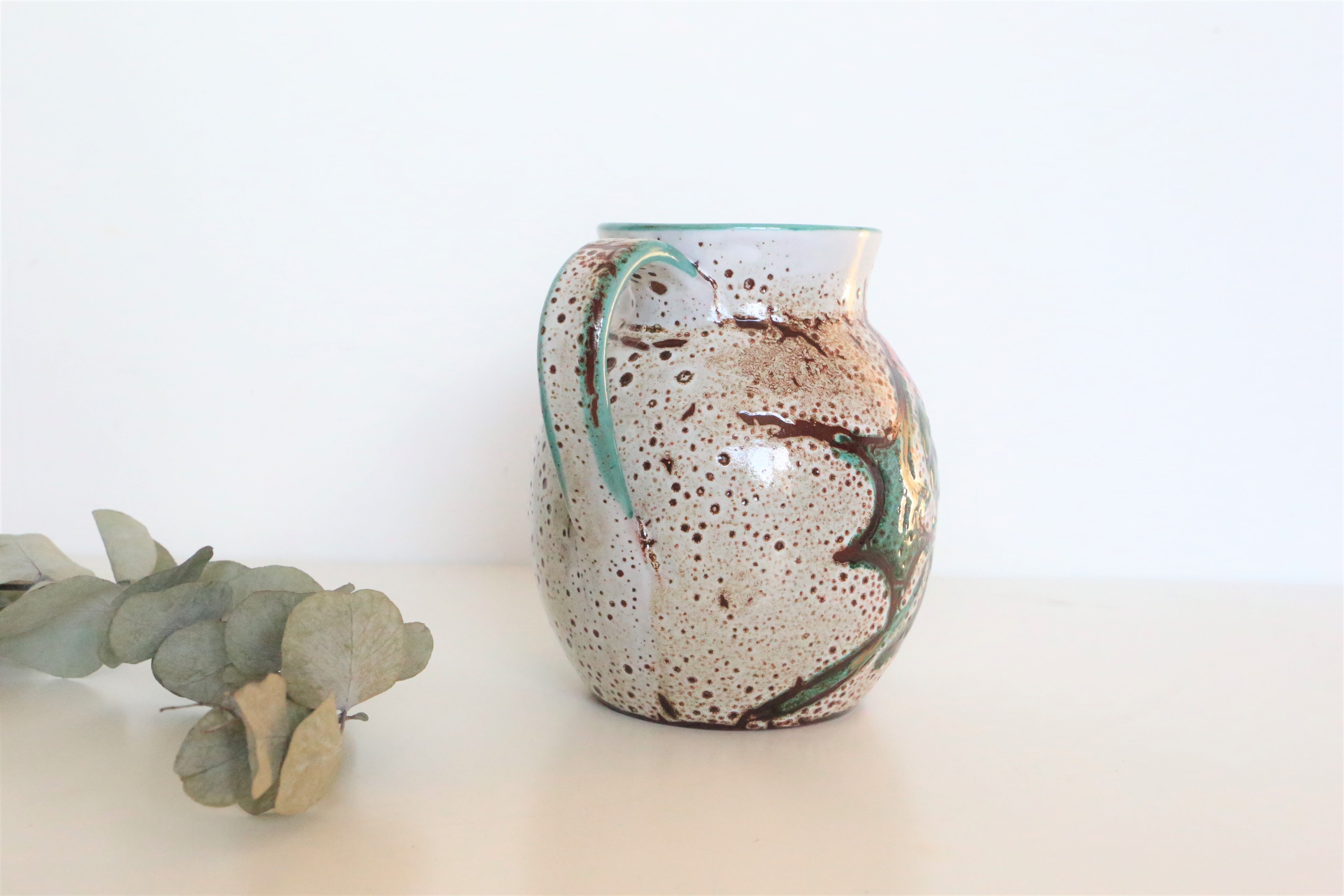 Ceramic jug, rustic, vintage French