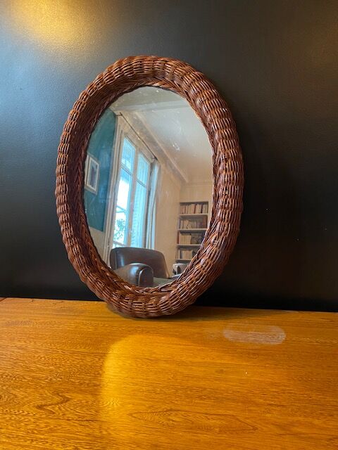 Rattan mirror
