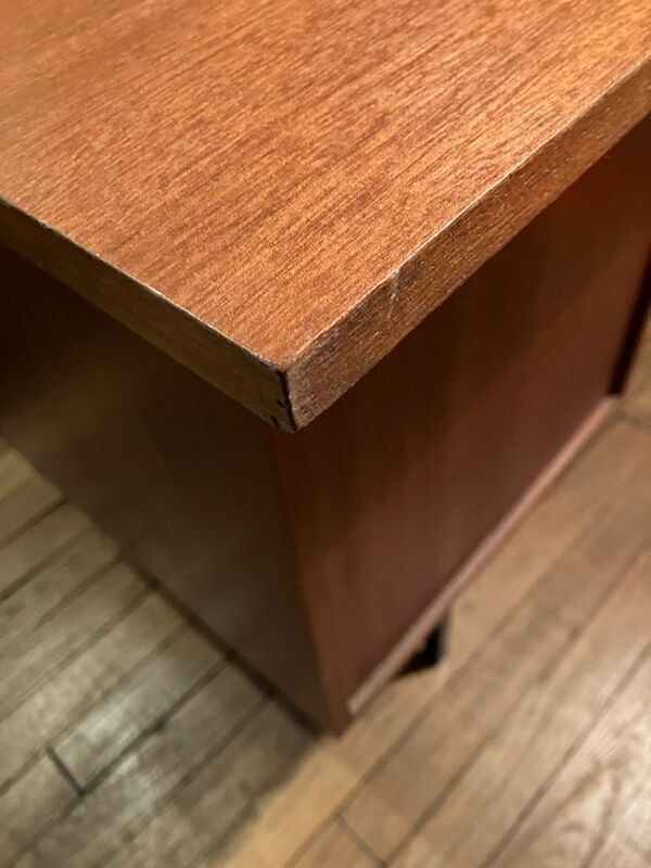 Bureau vintage années 60 bois et métal