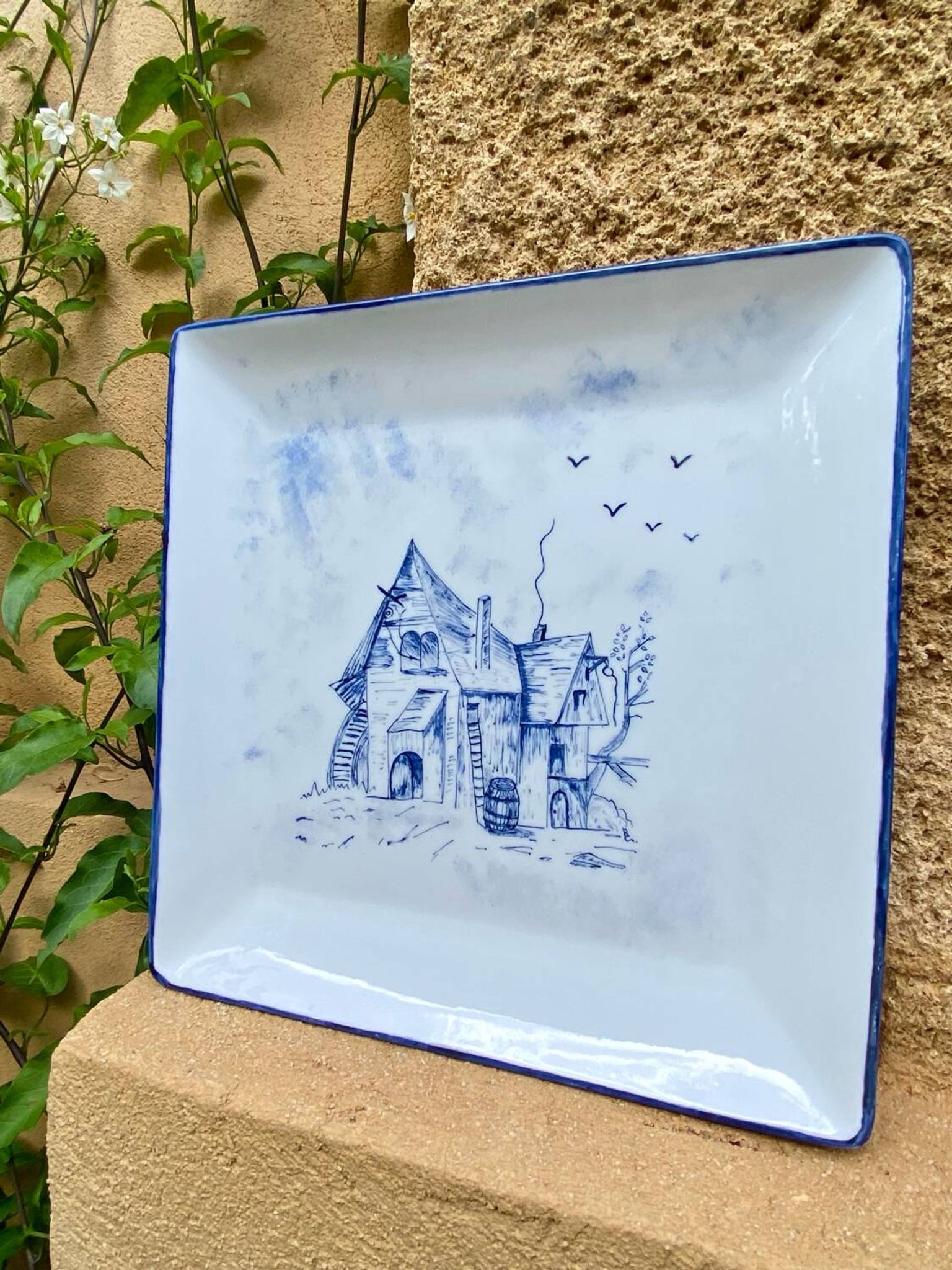 Deep porcelain plate