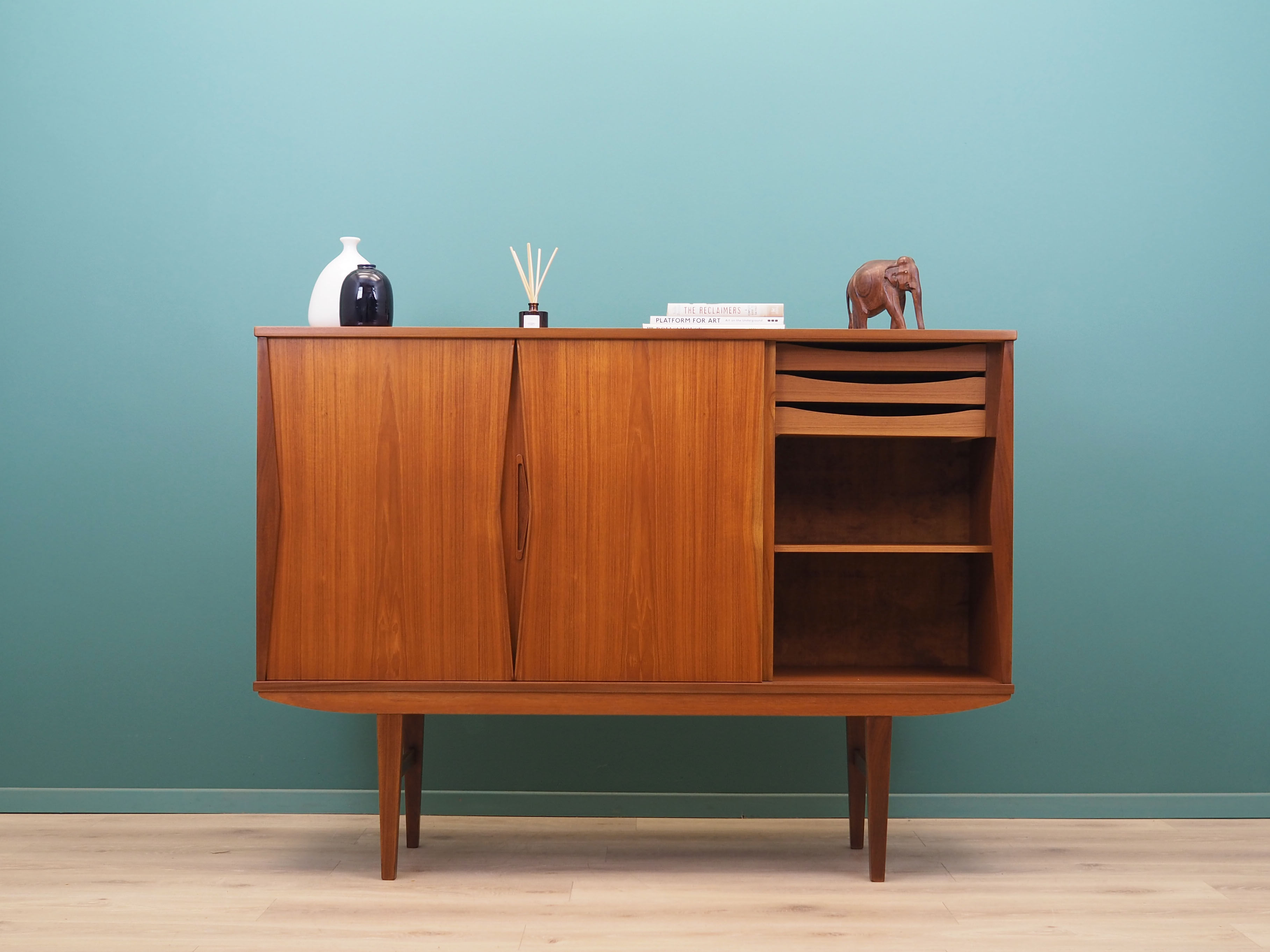 Teak highboard, Danish design, 1960s, production: Denmark