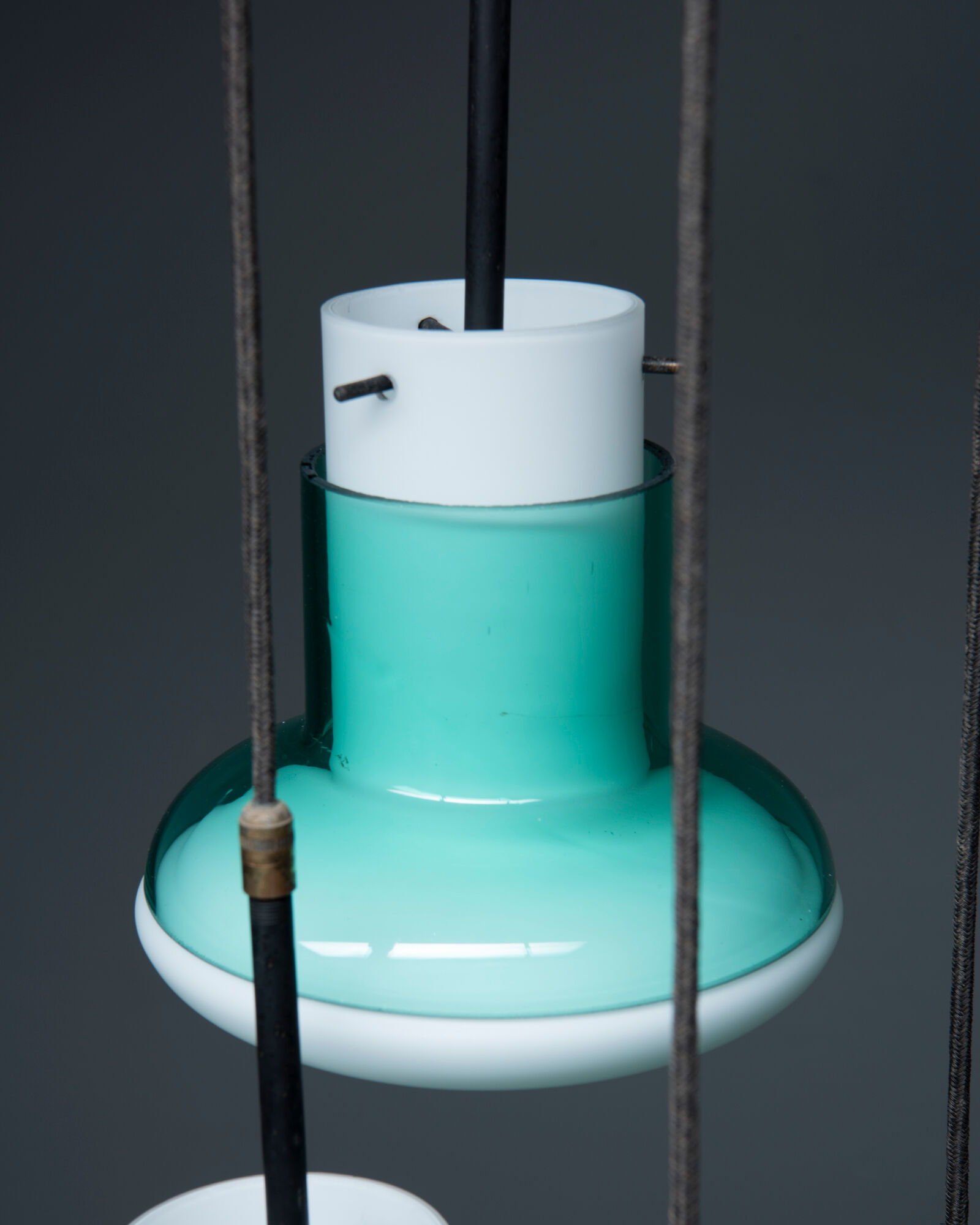 Chandelier in handblown glass Vistosi Italy 1950s