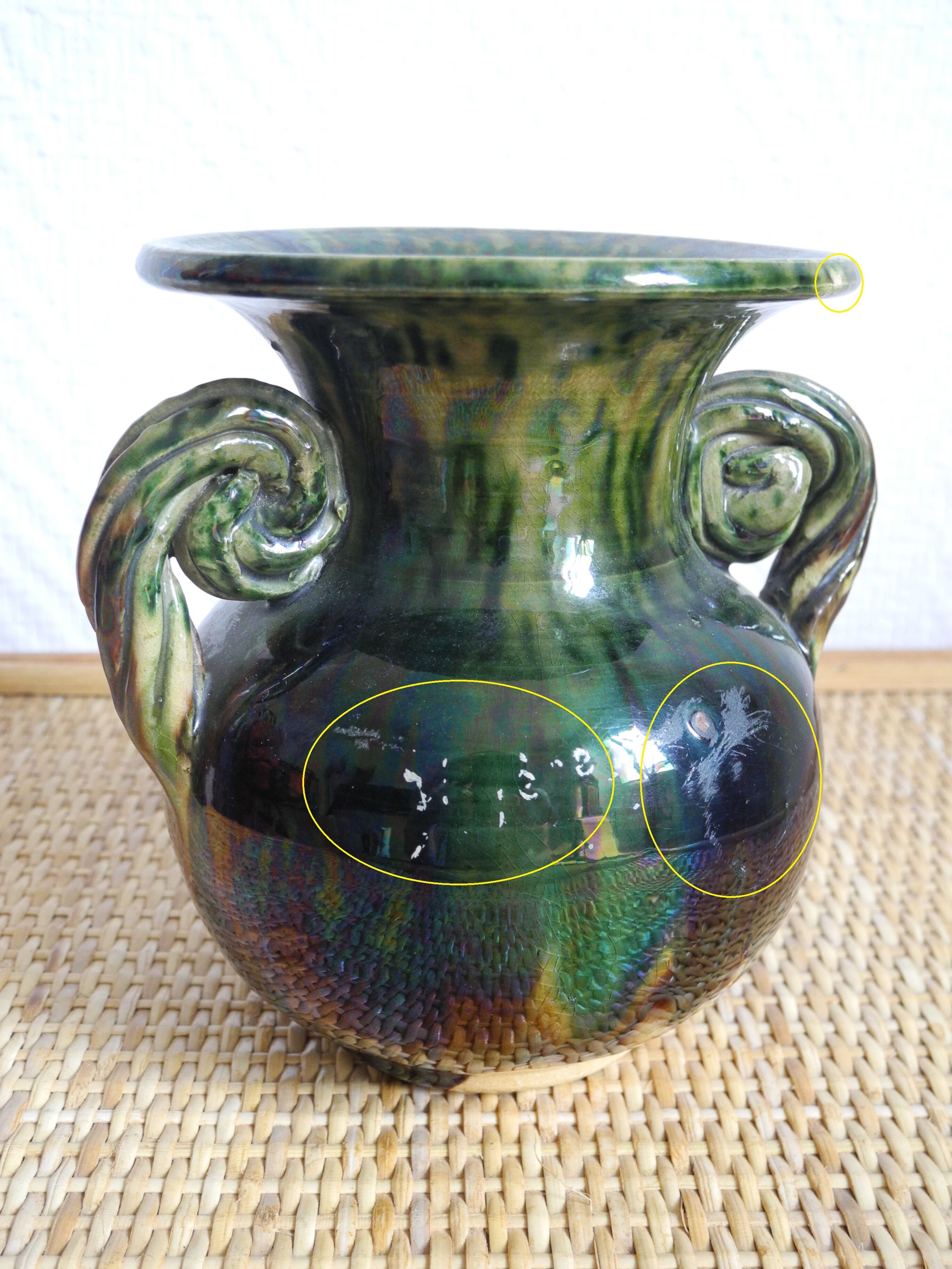 Vallauris Vallis Aurea vintage decoration ceramic vase