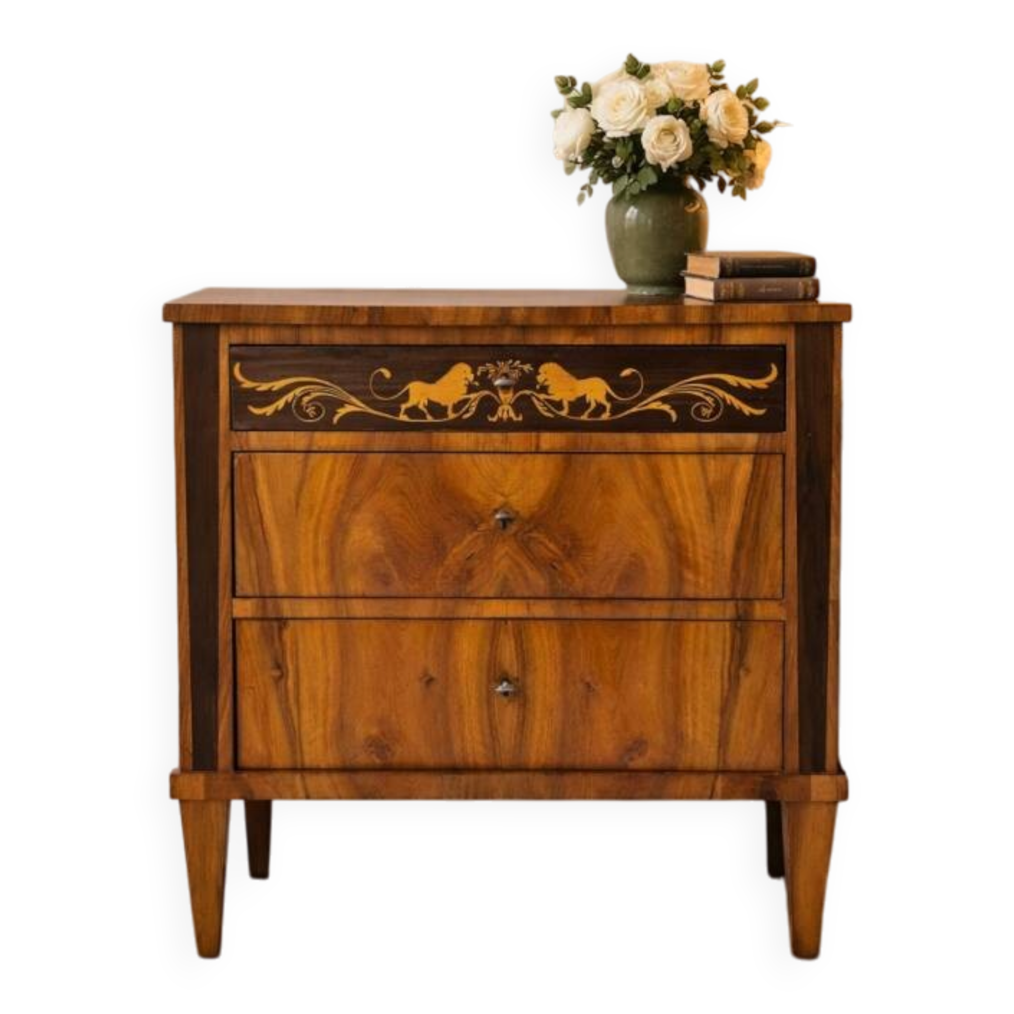 Commode en noyer unique, Allemagne, vers 1890. Après restauration.