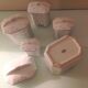 Suite of five Apilco porcelain spice jars / vintage 70s