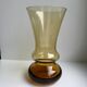 Vase diabolo en verre ambré années 70