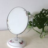 Standing mirror, porcelain base, vintage