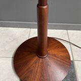 Danish Teak floor lamp with Black and Red , Yellow shade 1960s