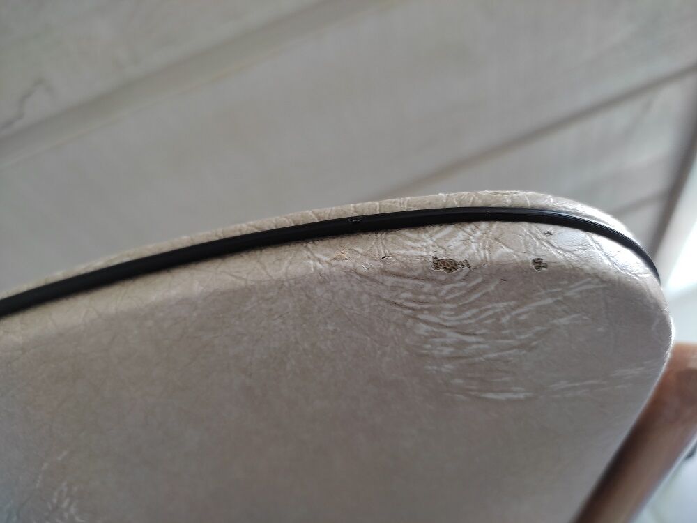 Chairs wood and imitation leather seated year 60