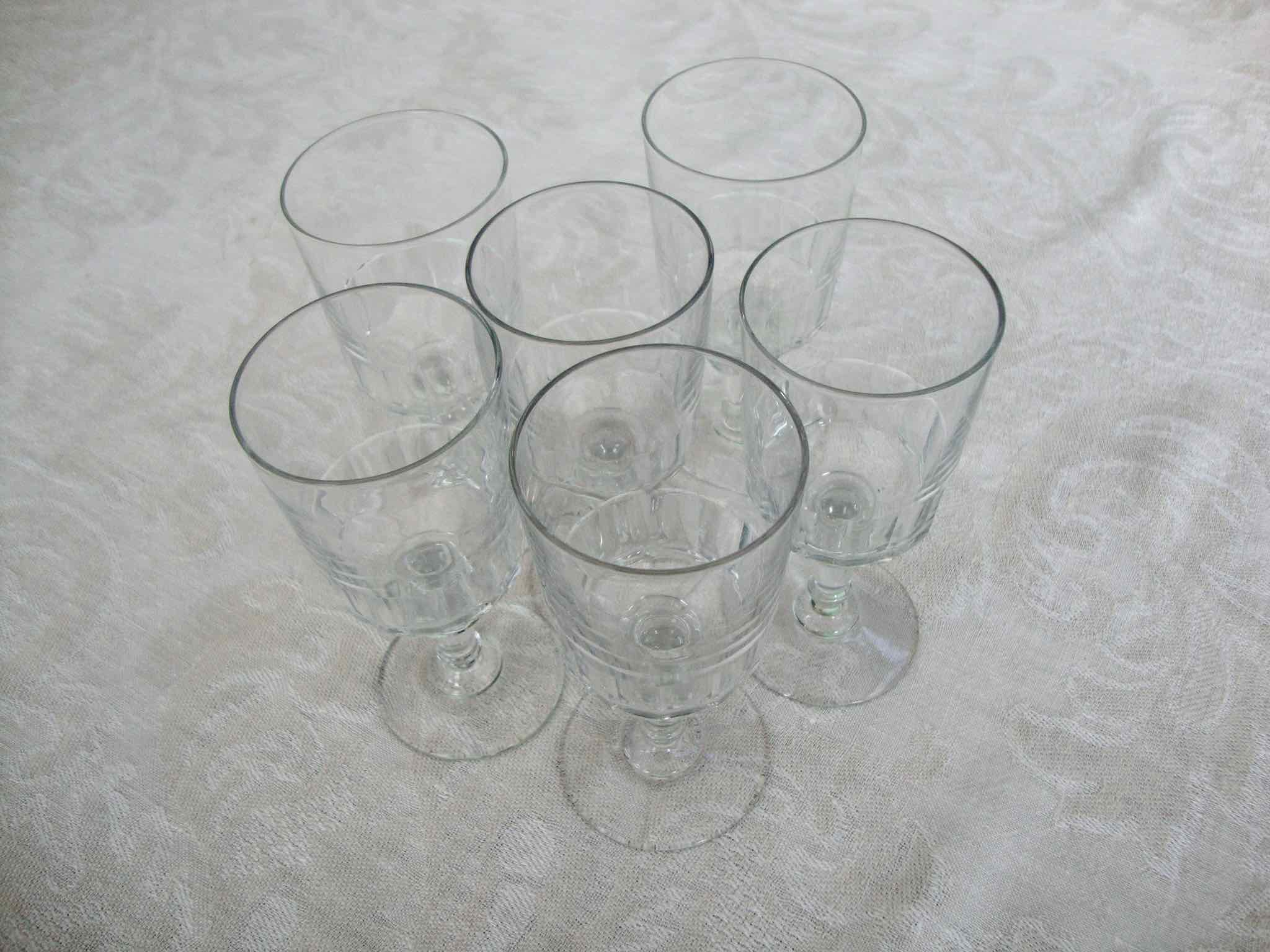 Set of 6 cut crystal glasses