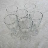 Ensemble de 6 verres en cristal taillé