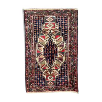 Handmade ancient Persian mazlaghan carpet