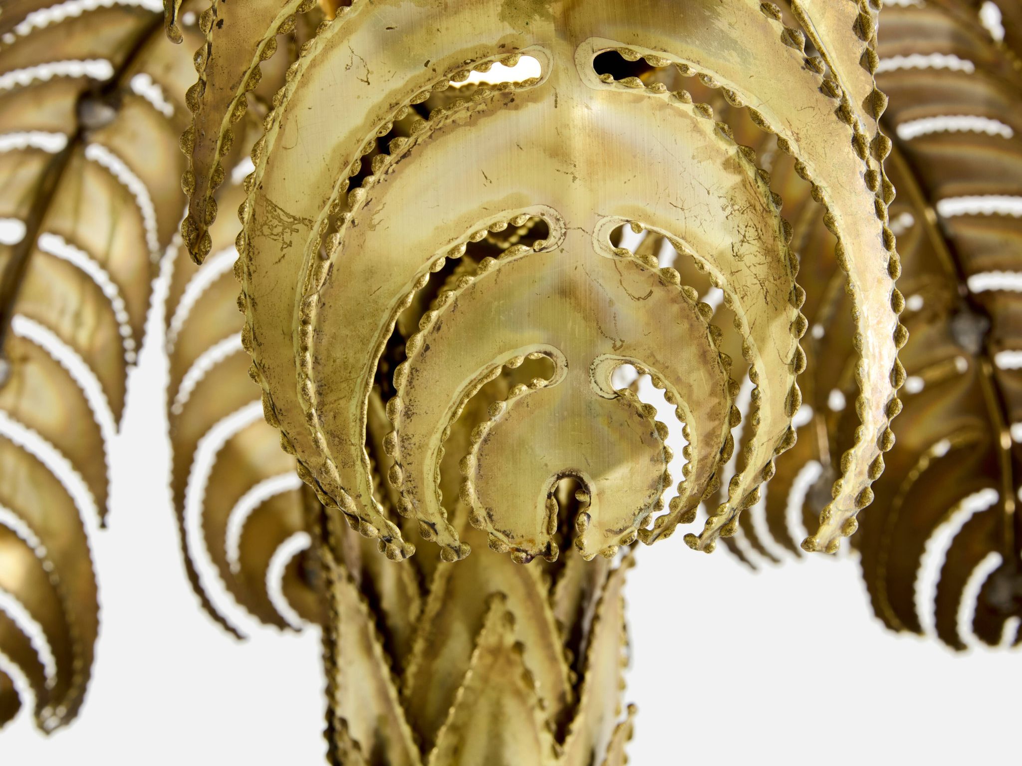 Christian Techoueyres brass palm lamp for Maison Jansen 1970s