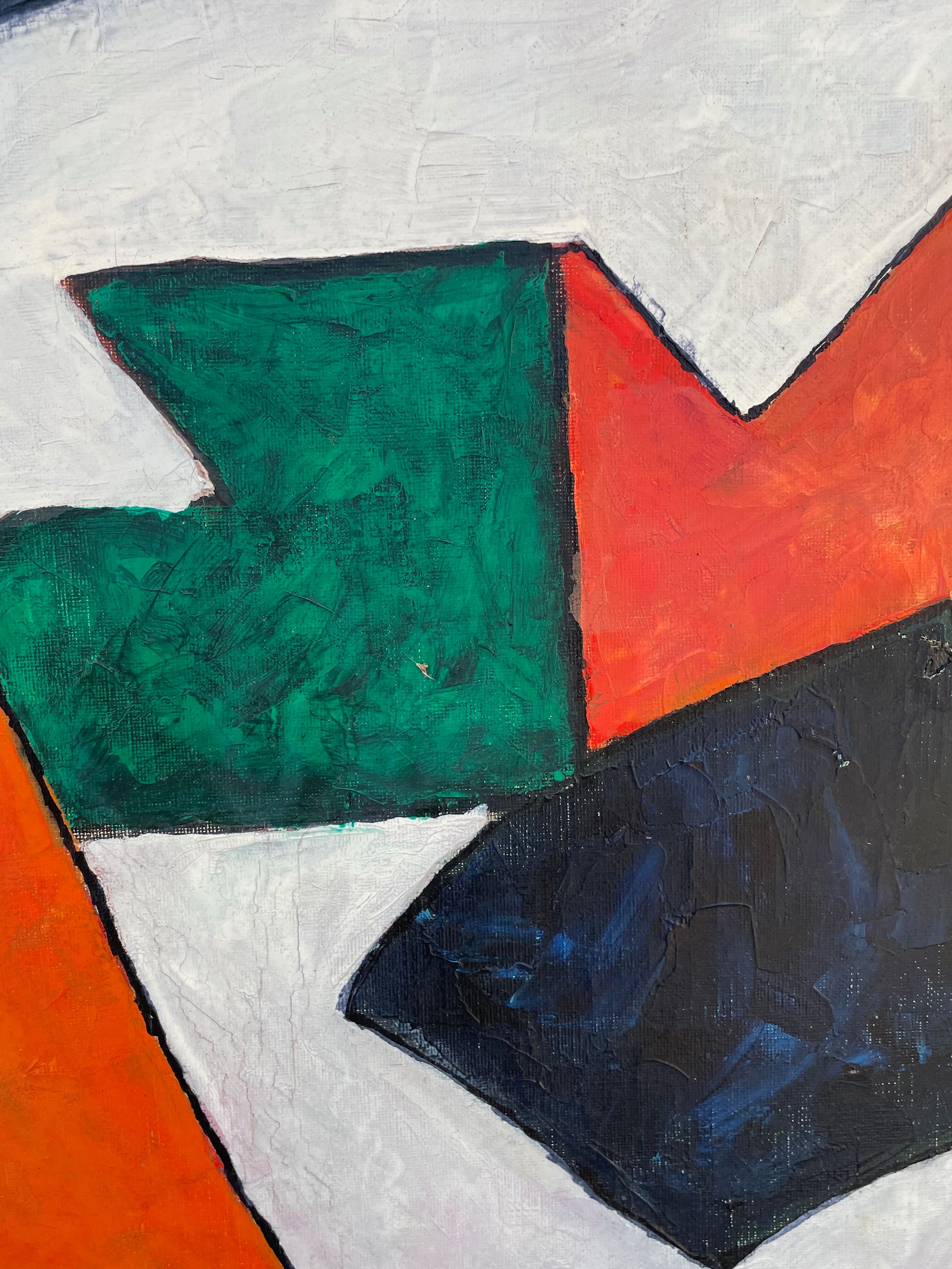Tableau peinture composition abstraite géométrique, Poliakoff 1969