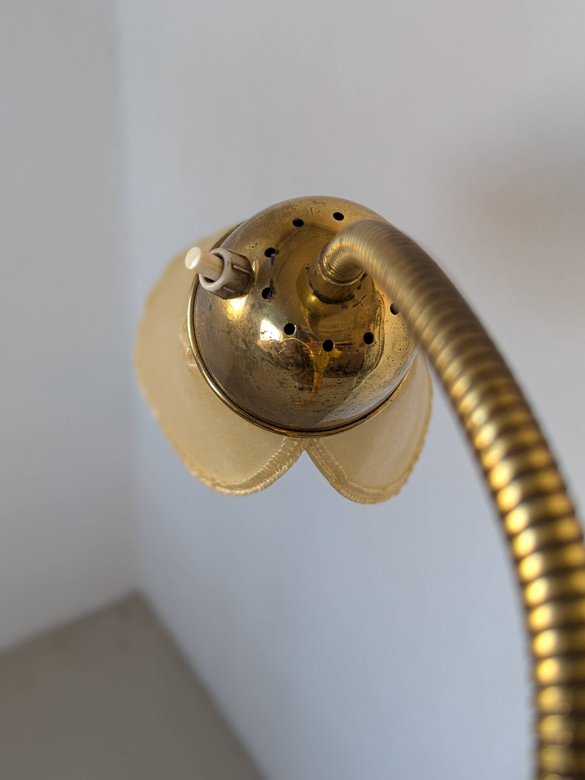 Bamboo and brass floor lamp