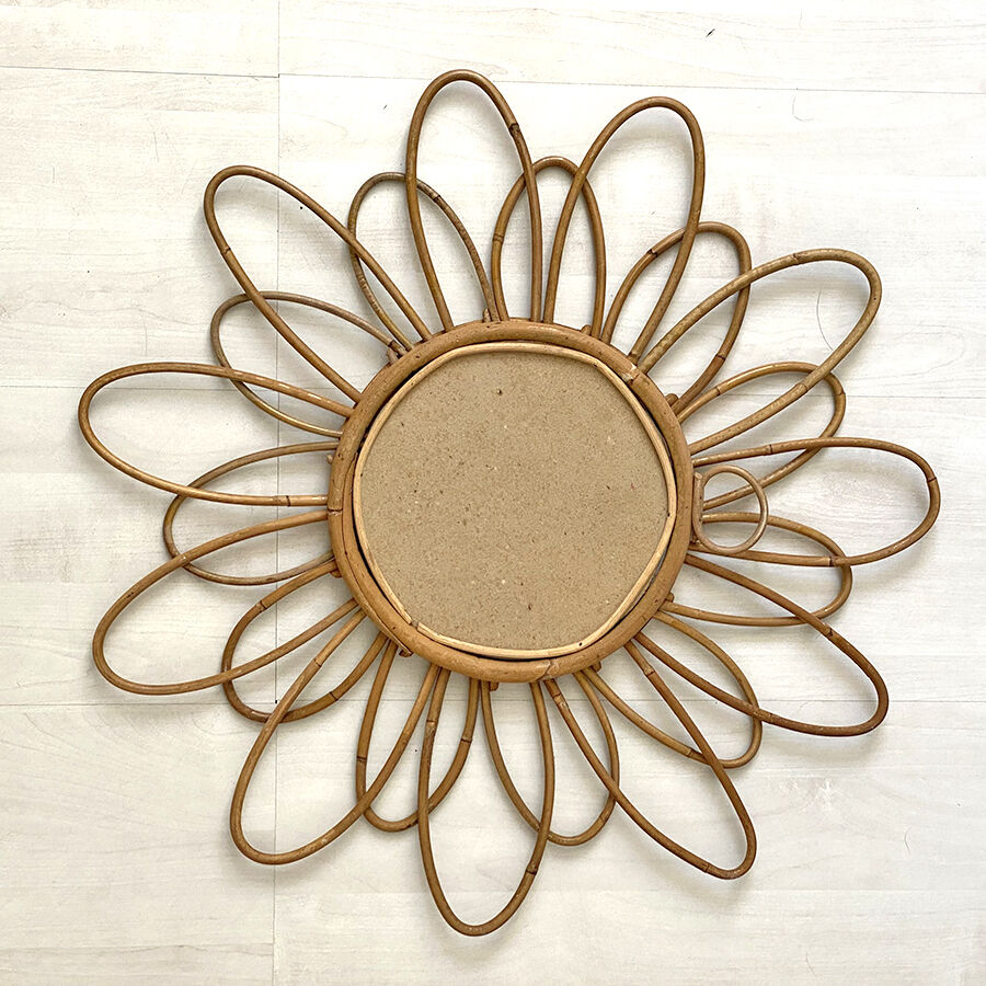 Rattan sun mirror 60's - 53cm