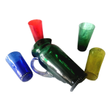 Service in orangeade signed nason moretti murano 50s, 5 pieces