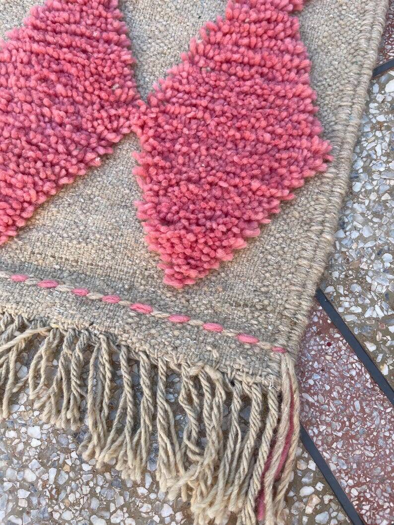 Handmade wool runner rug 400cm x 70cm