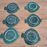 Lot de 6 assiettes à poisson en céramique