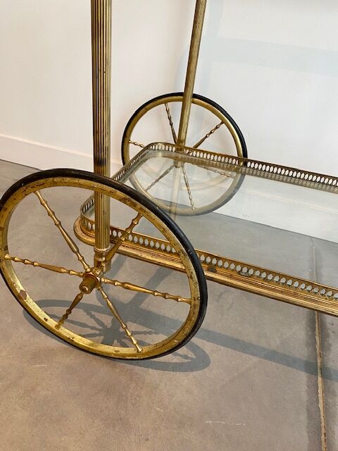 Vintage golden rolling trolley