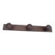 Wall mounted pine coat rack with 3 vintage hooks