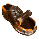 Vintage Vallauris ceramic ashtray, multicolored, shoe shape